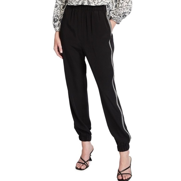 Kobi Halperin Crystal Silk Joggers in Black - Picture 2 of 12